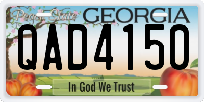 GA license plate QAD4150