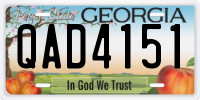 GA license plate QAD4151