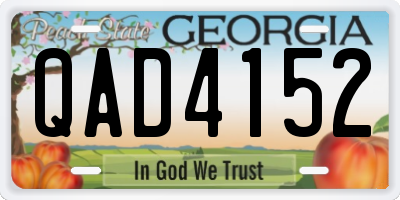 GA license plate QAD4152