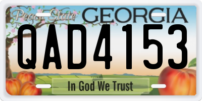 GA license plate QAD4153