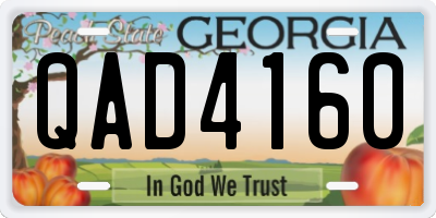 GA license plate QAD4160