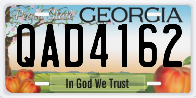 GA license plate QAD4162