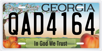 GA license plate QAD4164