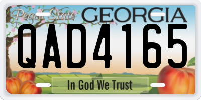 GA license plate QAD4165