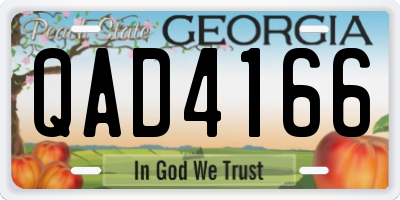 GA license plate QAD4166