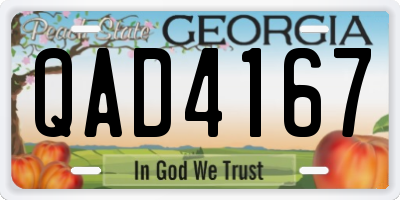 GA license plate QAD4167