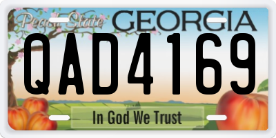 GA license plate QAD4169