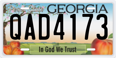 GA license plate QAD4173