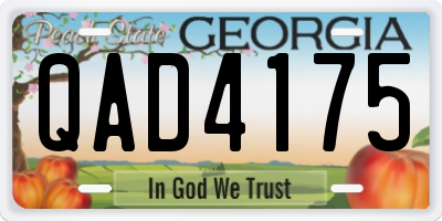 GA license plate QAD4175