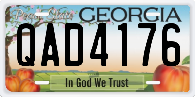 GA license plate QAD4176