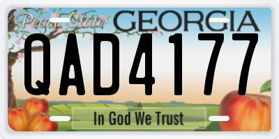 GA license plate QAD4177