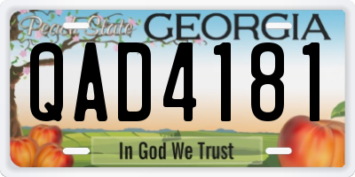 GA license plate QAD4181