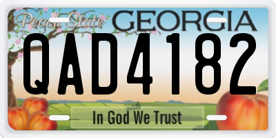 GA license plate QAD4182