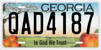 GA license plate QAD4187