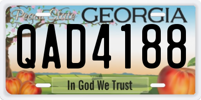 GA license plate QAD4188