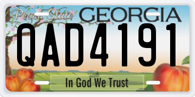 GA license plate QAD4191