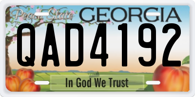 GA license plate QAD4192