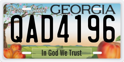 GA license plate QAD4196