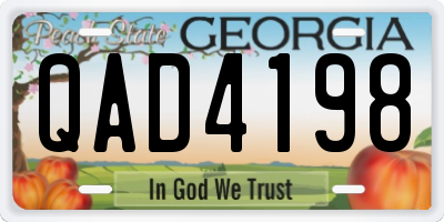 GA license plate QAD4198