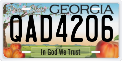 GA license plate QAD4206