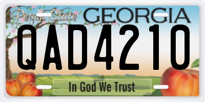 GA license plate QAD4210