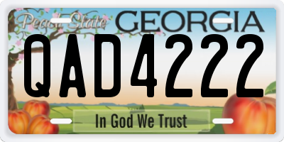 GA license plate QAD4222