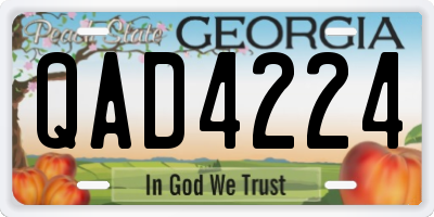 GA license plate QAD4224