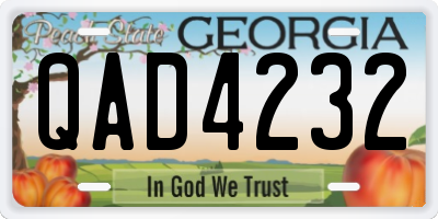 GA license plate QAD4232