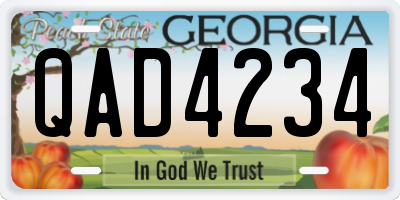 GA license plate QAD4234