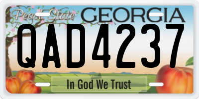 GA license plate QAD4237
