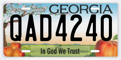 GA license plate QAD4240