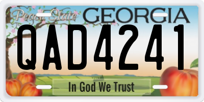 GA license plate QAD4241