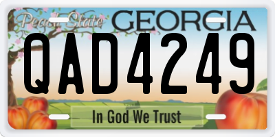GA license plate QAD4249