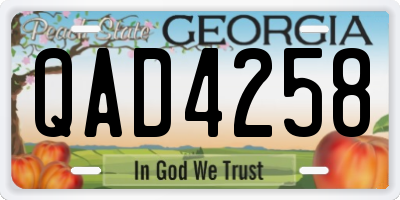 GA license plate QAD4258