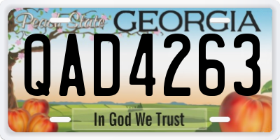 GA license plate QAD4263