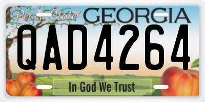 GA license plate QAD4264