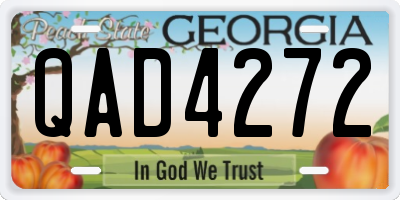 GA license plate QAD4272
