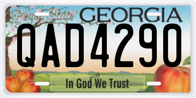 GA license plate QAD4290