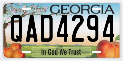 GA license plate QAD4294