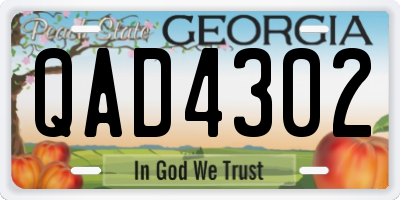 GA license plate QAD4302