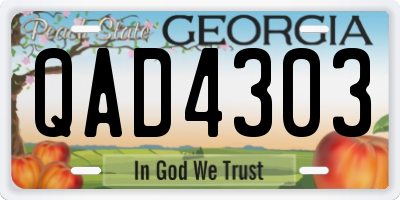 GA license plate QAD4303