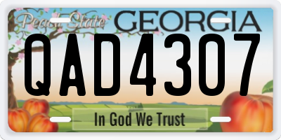 GA license plate QAD4307