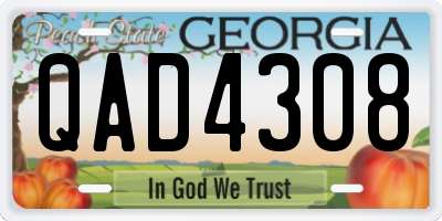 GA license plate QAD4308