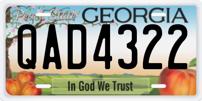 GA license plate QAD4322