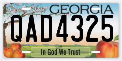 GA license plate QAD4325