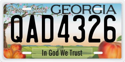 GA license plate QAD4326