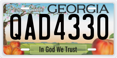 GA license plate QAD4330