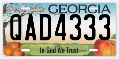 GA license plate QAD4333