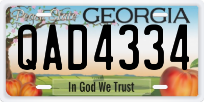 GA license plate QAD4334