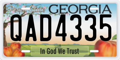 GA license plate QAD4335